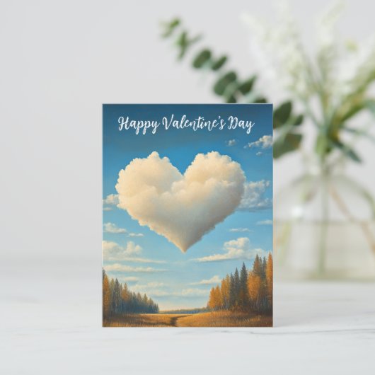 Carte Postale Cloud de coeur Heureuse Sainte-Valentin (Debout devant)