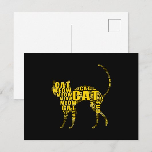 Carte Postale Cloud de mots de chat mignon (Devant / Derrière)