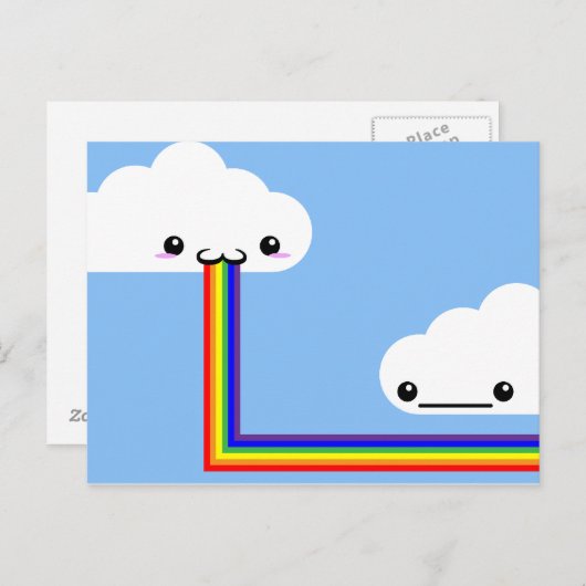 Carte Postale Cloud Puking Rainbow Card (Devant / Derrière)