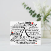 Carte Postale Cloud Word Adjectif commençant par la lettre A (Debout devant)