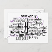 Carte Postale Cloud Word Adjectif commençant par la lettre H (Devant / Derrière)