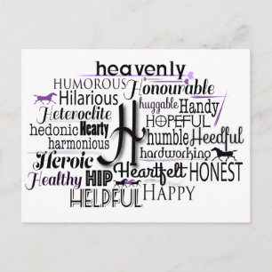 Carte Postale Cloud Word Adjectif commençant par la lettre H