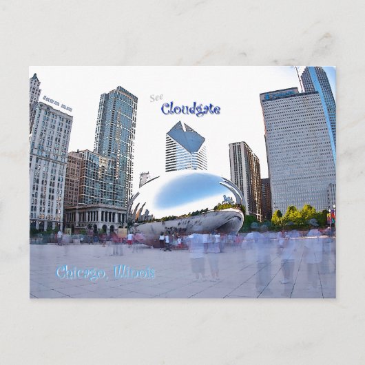 Carte Postale Cloudgate - Chicago, Illinois (Devant)