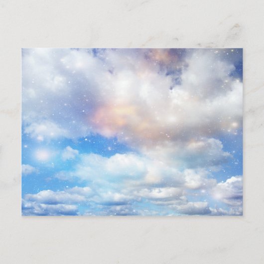 Carte Postale Clouds ailes d'or et d'argent (Devant)