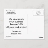 Carte Postale Cloudy Sunset Thank You for your Business (Dos)