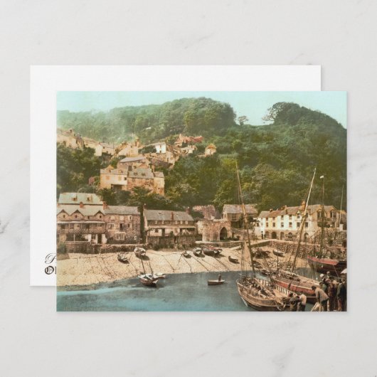 Carte Postale Clovelly Harbour, Torridge, Devon, c.1895 (Devant / Derrière)