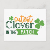 Carte Postale Clover de coupe dans la fermeture de patch St. Pat (Devant)