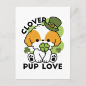Carte Postale Clover Pup Love - St. Patrick's Day Chien Design (Devant)