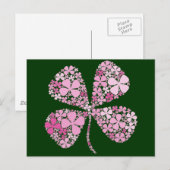Carte Postale Clover rose infiniment chanceux (Devant / Derrière)