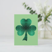 Carte Postale Clover Shamrock Emerald Green Sparkles (Debout devant)