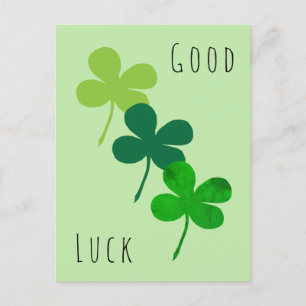 Carte Postale Clover Shamrock vert de bonne chance