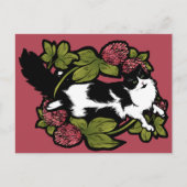 Carte Postale Clover Tuxedo Chat Floral Chats (Devant)