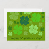 Carte Postale Clovers verts, Lucky Clovers, Saint Patrick's Day (Devant / Derrière)