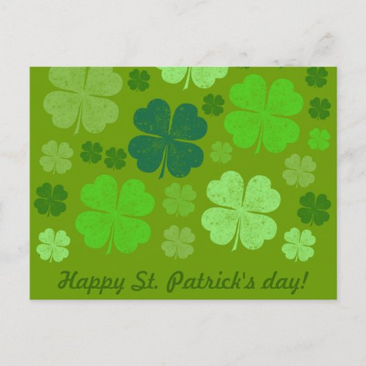 Carte Postale Clovers verts, Lucky Clovers, Saint Patrick's Day (Devant)