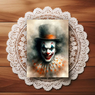 Carte Postale Clown à l'aquarelle regardant dans votre âme