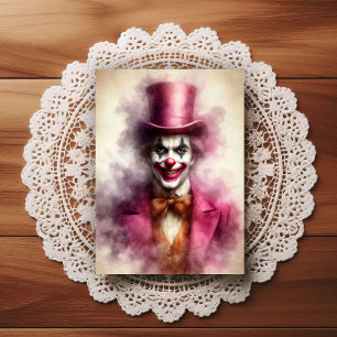 Carte Postale Clown à l'aquarelle regardant dans votre âme