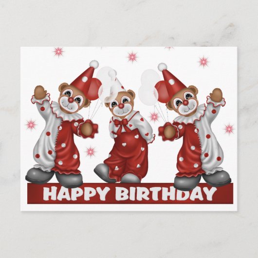Carte postale Clown Anniversaire (Devant)