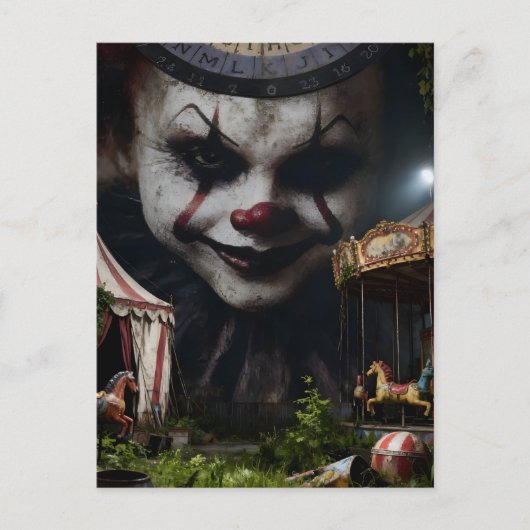 Carte Postale Clown au cirque abandonné (Devant)