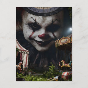 Carte Postale Clown au cirque abandonné