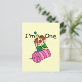 Carte Postale Clown avec bougie 1er Anniversaire Tshirts et cade (Debout devant)