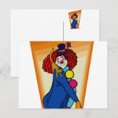 Carte Postale Clown avec chou (Devant / Derrière)