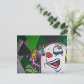 Carte Postale Clown avec graffiti blanc (Debout devant)