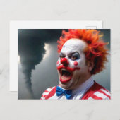 Carte Postale Clown bizarre et tornade (Devant / Derrière)