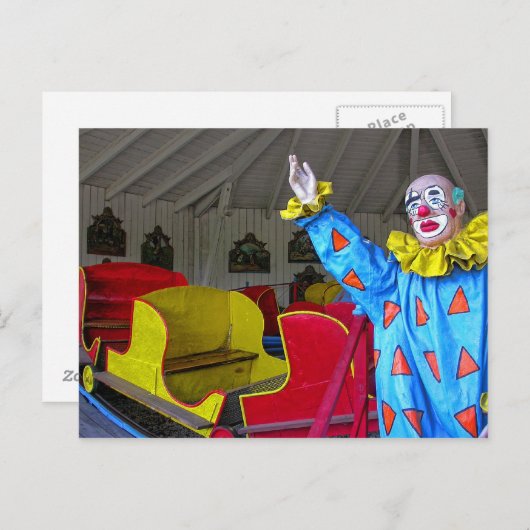 Carte Postale Clown coloré (Devant / Derrière)