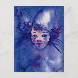 CARTE POSTALE CLOWN DANS PURPLE