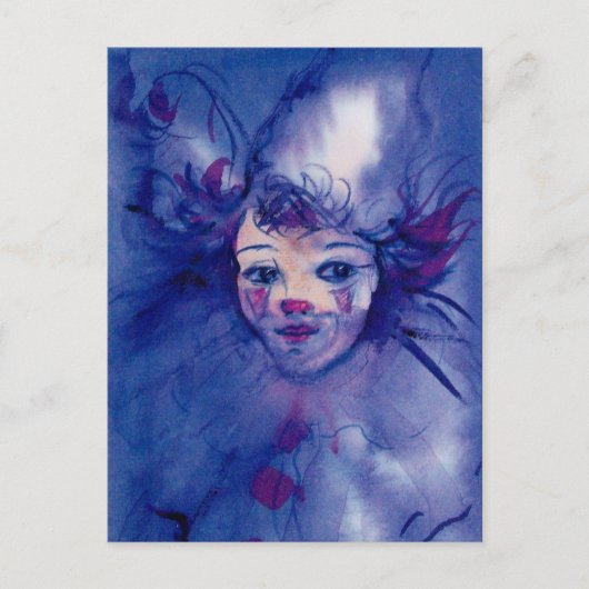 CARTE POSTALE CLOWN DANS PURPLE (Devant)