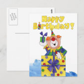 Carte Postale Clown dans un présent (Devant / Derrière)