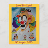 Carte postale - Clown de cirque - Enregistrez la d (Devant)