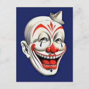 Carte Postale Clown Déplaisant vintage