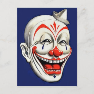 Carte Postale Clown Déplaisant vintage