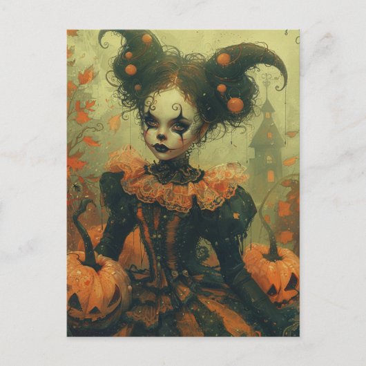 Carte Postale Clown d'Halloween (Devant)