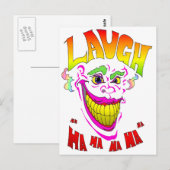 Carte Postale Clown Effrayant Rire (Devant / Derrière)