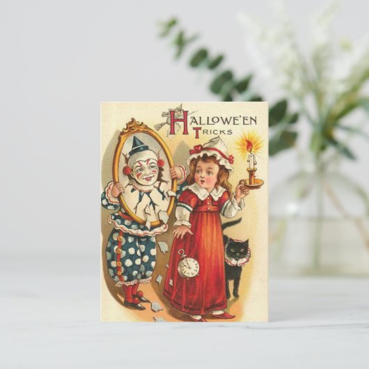 Carte Postale Clown en miroir Halloween Tricks (Debout devant)