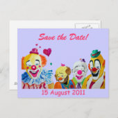 Carte postale Clown Enregistrer la date (Devant / Derrière)