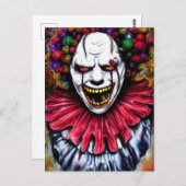 Carte Postale Clown maléfique (Devant / Derrière)