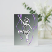 Carte postale Clown Marionnette Rubans Violets (Debout devant)