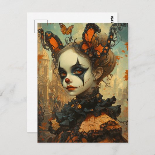 Carte Postale Clown papillon (Devant / Derrière)