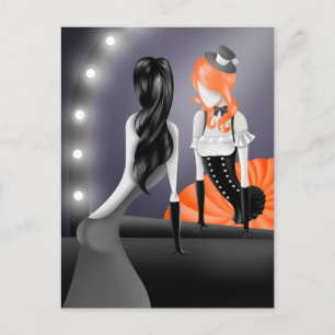 Carte postale Clown Reflet Cheveux roux