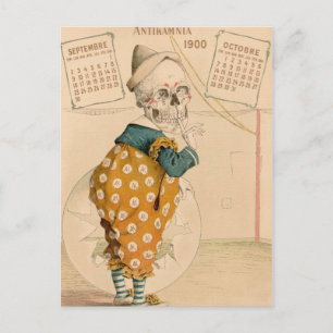 Carte Postale Clown Skeletal