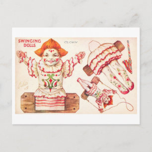 Carte Postale Clown Swingueur Vintage