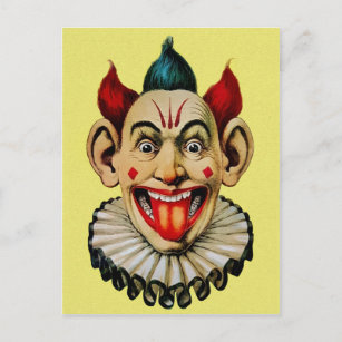 Carte Postale Clown Vintage déplaisant