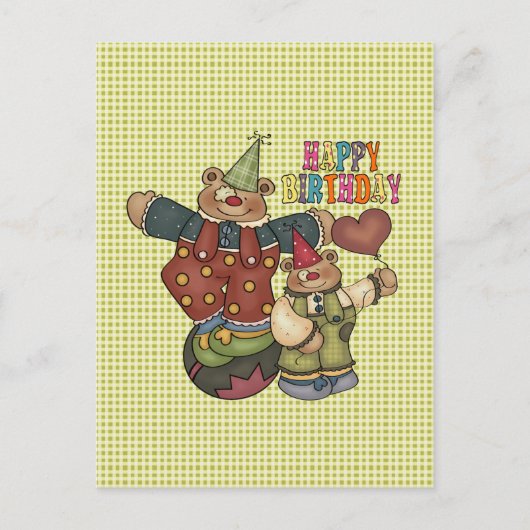 Carte Postale Clowns d'anniversaire (Devant)