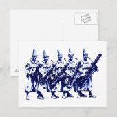Carte Postale Clowns de jazz 1920, bleu (Devant / Derrière)