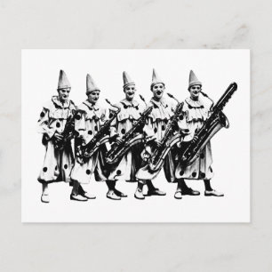 Carte Postale Clowns de jazz 1920, noir