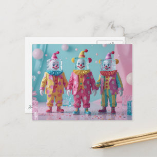 Carte Postale Clowns glaces drôles 