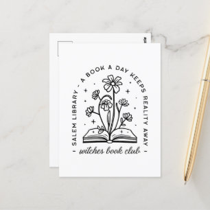 Carte Postale Club d'amoureux du livre sorcières filles lire équ